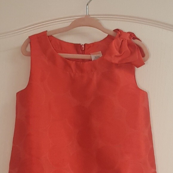 Gymboree Drop Waist Coral Bow Easter Dress - Picture 3 of 4
